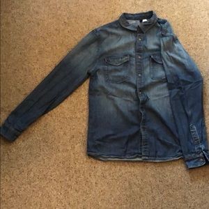 H and M divided denim slim fit shirt.